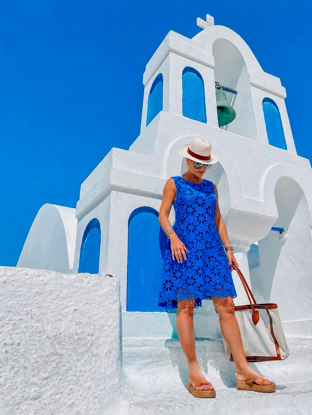 Tuckernuck Sapphire Blue Eyelet Sleeveless Floral Lace Marlowe Mini Dress